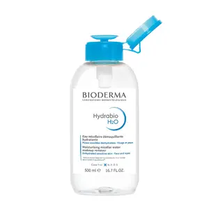 Bioderma Hydrabio H20 Pump - Face Cleanser and Makeup Remover - Micellar Cleansing Water for Dehydrated Sensitive Skin -Alcohol-Free, Paraben-Free, Eco-Friendly