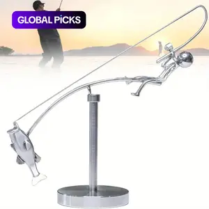 Fisherman Balancing Sculpture, Kinetic Fishing Statue, Metal Fishing Rod Art, Home & Office Decor, Home Decor Sculptures, Outdoor Dynamic Artwork, Ornaments #GLOBAL PICKS