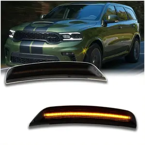 Smoked Lens LED Side Marker Lights Kit for Dodge Durango 2021-2025 Amber Front Turn Signal Lamps (2-Pack) Plug & Play Direct Replacement