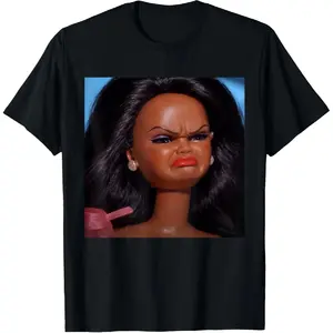 100% Cotton Angry Disgusted Black Doll Face Meme Reaction Meme Funny T-Shirt