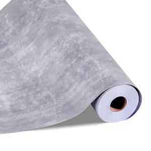 【Summervibes】VEVOR Peel and Stick Wallpaper, 15.7 x 590.5 inch Contact Paper Waterpoof Self Adhesive, Easy to Clean Wall Decorative Vinyl Roll for Bedroom Kitchen Bathroom Office,Dark Gray Industrial Style