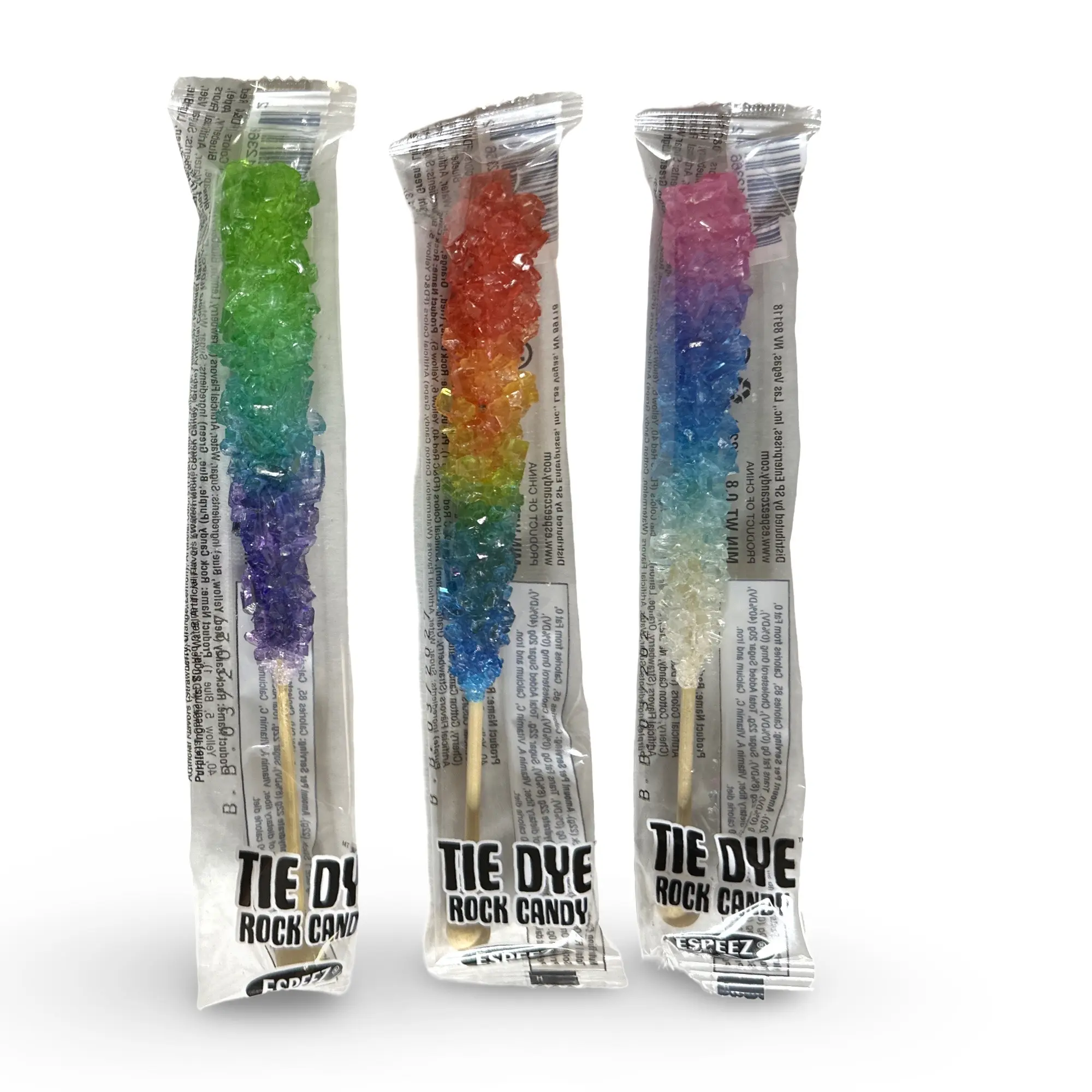 Tie-Dye Rock Candy Sticks Lollipops, Made with Cane Sugar, Assorted colors | 6 Pack Tie-Dye Rock Candy Sticks Lollipops, Made with Cane Sugar, Assorted colors | 6 Pack