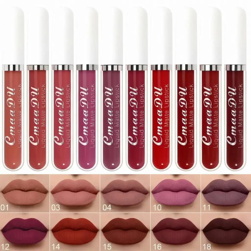 10 Pcs Matte Lipstick Cosmetic Long Lasting Waterproof Lip Glaze Nonstick Easy To Apply Long Lasting Lipgloss Suitable For Beginners Beauty Makeup