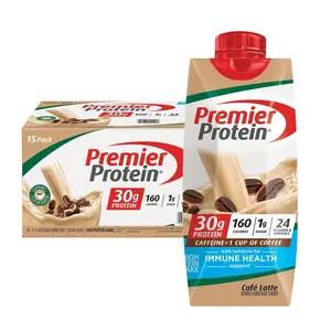 Premier Nutrition Cafe Latte Protein Shake 30g Protein 1g Sugar 11oz Pack of 12 High Protein Shake with Vitamins Minerals for Immune Health Support Keto Friendly 5g Carbohydrate