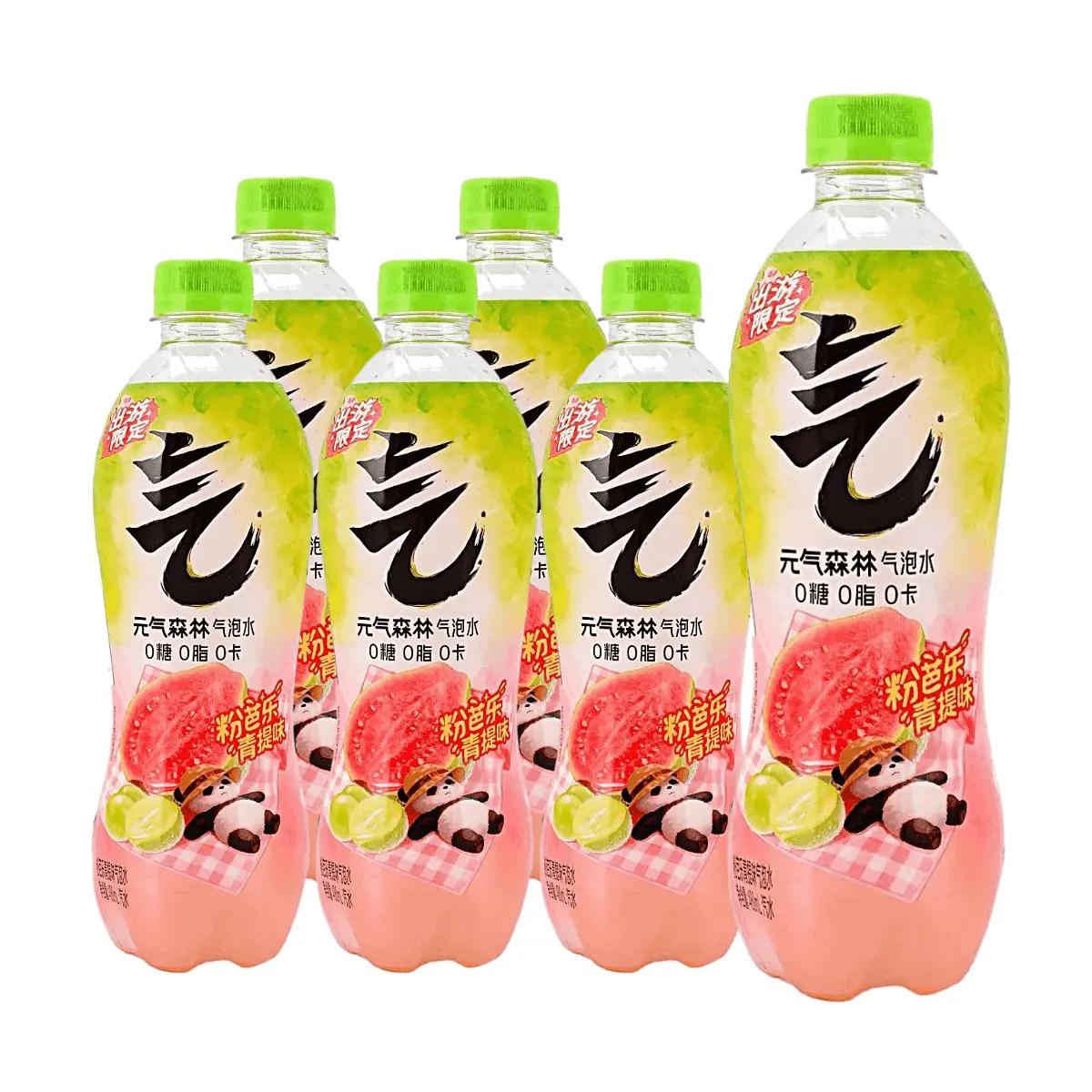 Chi Forest Pink Guava Green Grape Sparkling Water 480ml x 6 Pack - Zero Sugar, Zero Fat, Zero Calorie - Summer Limited Edition Flavor