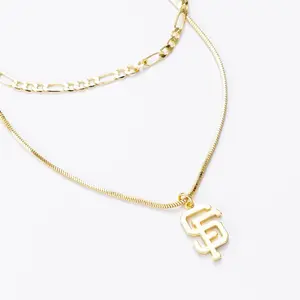 Bijoux Sport by Luv Aj MLB  "San Francisco Giants" Double Chain Logo Necklace - Gold