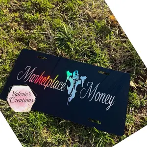 Marketplace Money  Black/Rainbow Chrome License Plate