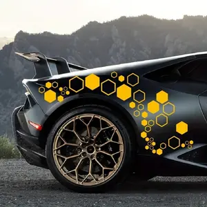 Hexagonal Car Sticker Creative Personalized Electric Motorcycle Honeycomb High-End Scratch Cover Patch, Stylish Auto Decal Protection, Vehicle Exterior Decoration, Car Decals