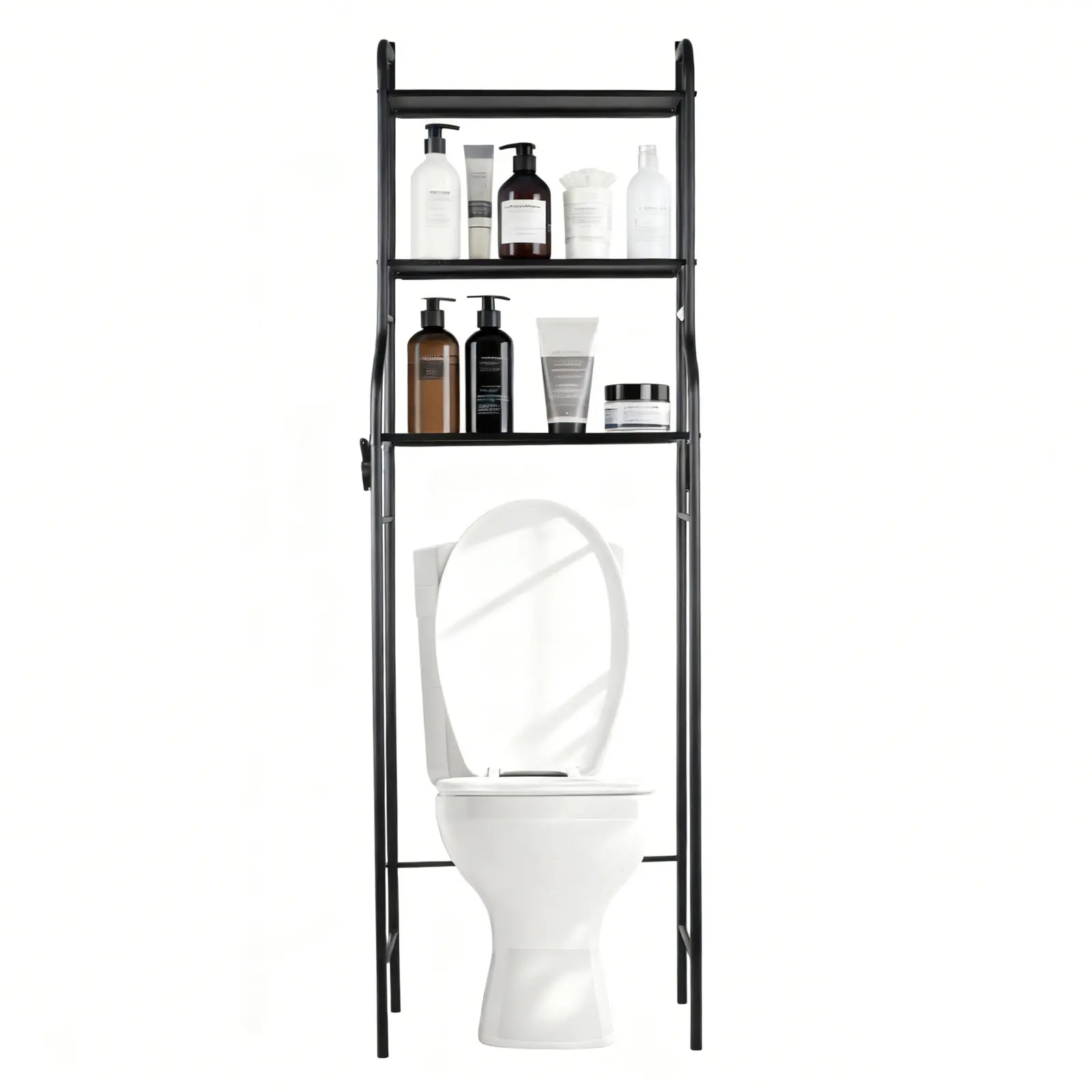 3-Tier Metal Bathroom Cart with Hooks - Perfect for Small Spaces! #TikTokMadeMeBuyIt #HomeOrganization #SmallBathroom