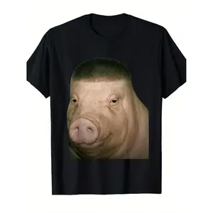 Fun "John Pork" gradient hairstyle design T-shirt | A great gift to prank your buddies. Men's casual short-sleeved T-shirt, crew neck, perfect for everyday wear, regular fit.