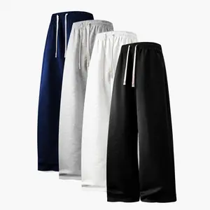 One-piece Simple Style Drawstring Casual Pants, Breathable Fabric, Straight Trouser Legs, Comfortable and Loose, Suitable for Outdoor Sports and Fitness or Home Wear in Spring, Summer, and Autumn