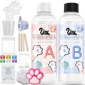 Taba Squishy Creation Set 500G/200G, Craft Your Own Ultra Soft Squishies Using 1:1 AB Liquid Silicone Rubber Squishy Set with Instructions