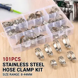 60/101Pcs 304 Stainless Steel PEX Crimp Rings: Heavy Duty Leak-Proof Cinch Clamps for Auto & Plumbing Pipe Repair