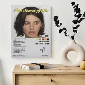 Framed Gracie Abram The Secret of Us Music Album Cover Poster Canvas Wall Art Print For Room Aesthetic And Decor Poster For Bedroom Living Room Office Decor