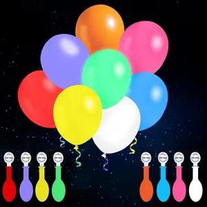 LED Balloons Flashing, 32 Pack, 8 Colors Light Up Balloons, Lasts 12-24 Hours for Glow in the Dark Party Supplies, Birthday, Halloween, Easter Party and Wedding Decorations