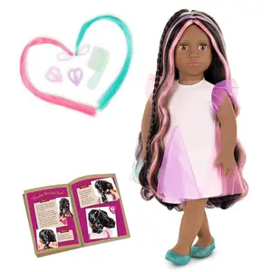 Our Generation Tasha 18" Rainbow Hair Grow Doll with Hair Clips and Styling Book Accessories