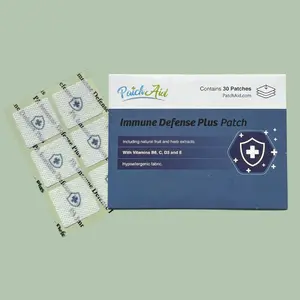 Immune Defense Plus Vitamin Patch - 30 Hypoallergenic Patches with Vitamins B6 C D E & Natural Extracts for Strong Immune Support