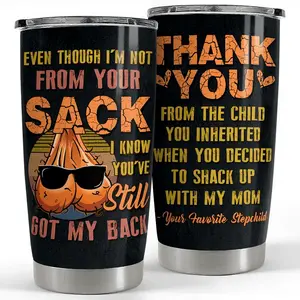 Even Though Im Not From Your Sack Tumbler with Lid 20 oz Stainless Steel, Step Dad Birthday Gifts from Step Kids, Fathers Day Gifts For Dad, Best Dad Ever Gifts, Fathers Day 20 Oz Tumbler, Father Gift For Men