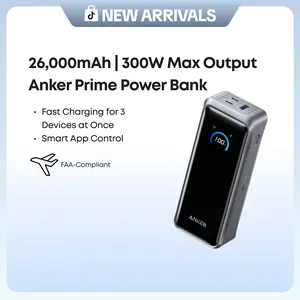 Anker Prime Power Bank, 20,100mAh/26,250mAh 3-Port Portable Charger with 220W/300W Max Output, Two-Way Charging, TSA-Approved, App Control, for MacBook, iPhone 17/16 Series, and More (Base Not Included)