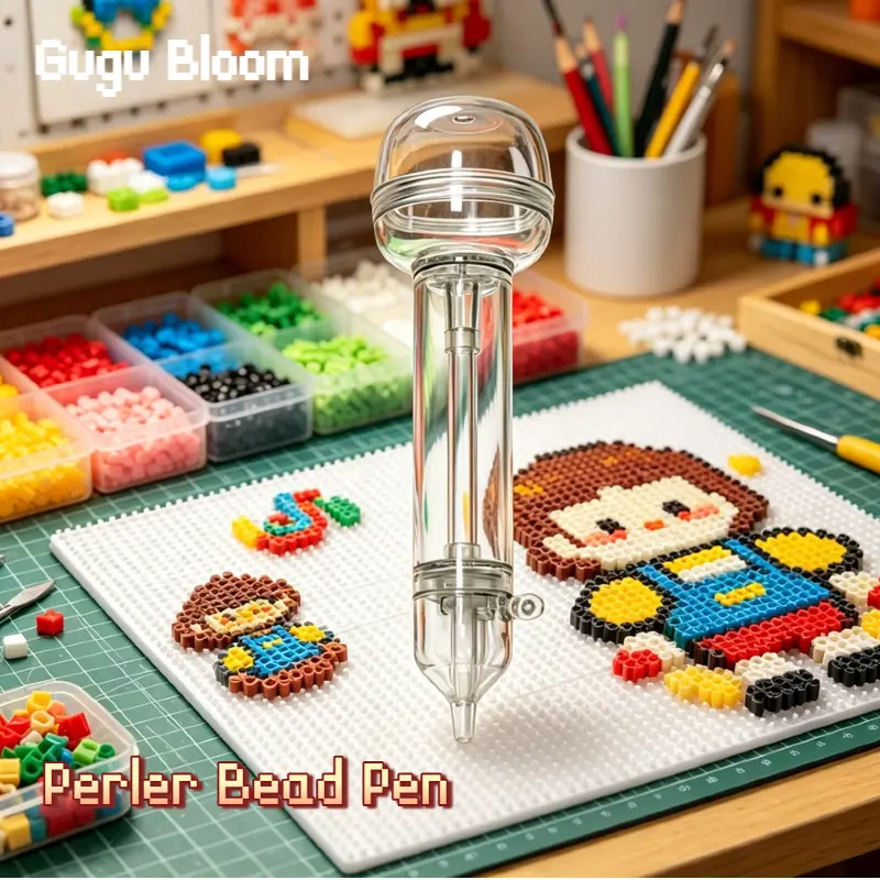 Gugu Bloom 2pcs Shaped Perler Bead Pen, Press Type Automatic Handmade Perler Bead Tool, Labor-Saving Accessories, Perfect for Beginners