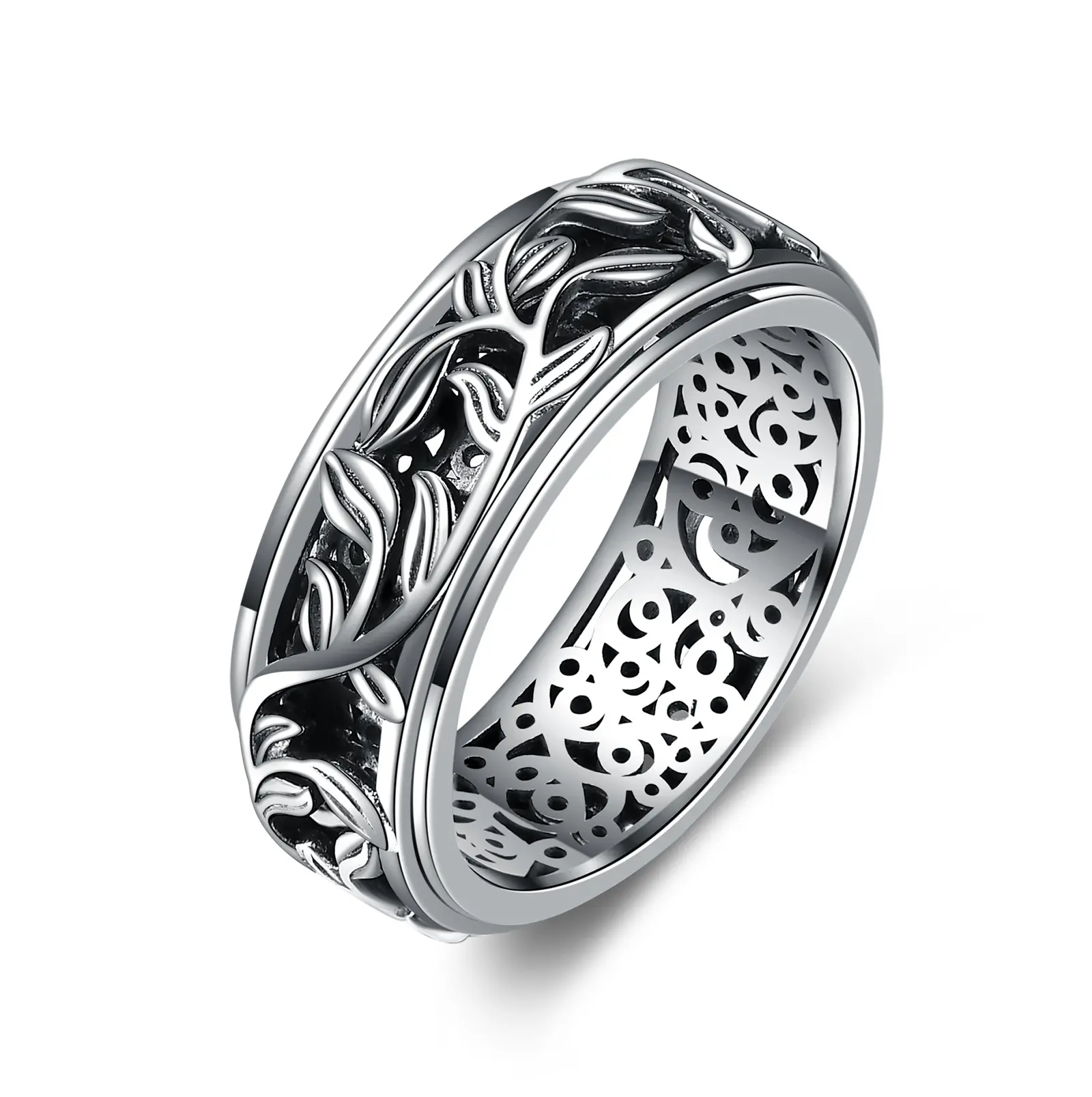 Fidget Ring Sterling Silver Anxiety Ring   Statement Rings Gift For Women Girls Springtok Outdoorfun，cottagecore accessories，everyday jewelry trends，luxury vs affordable jewelry，cute accessories online