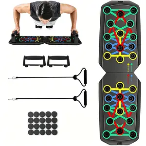 Multifunctional Foldable Push Up Board Color Coded Muscle Training System 4 In 1 Chest Shoulder Triceps Back Workout Equipment With Anti Slip Mat Portable Home Gym Fitness Tool For Men Women