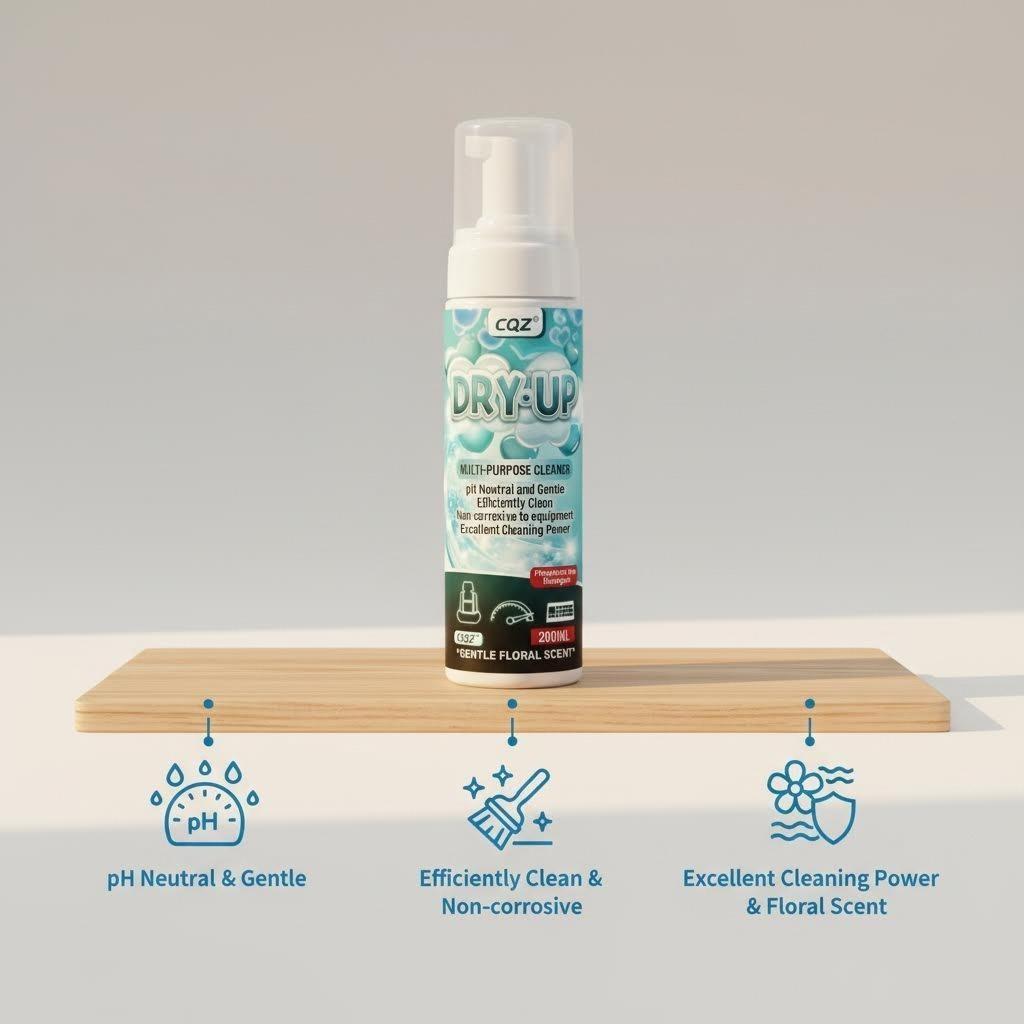 Multi-Purpose Foam Cleaner, pHNeutral Waterless Deep Cleaning Foam for Shoes,Car Interior & Home, Gentle Floral Scent (200ml)