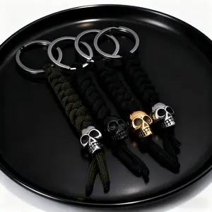 Gothic Halloween Skull Decor Keychain! Stainless Steel Bag & Car Key Accessory
