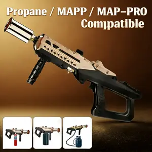 Gold Propane Torch Gun |   Adjustable Flame |   For BBQ, Steak Searing & Campfire Starting (Tank Not Included)