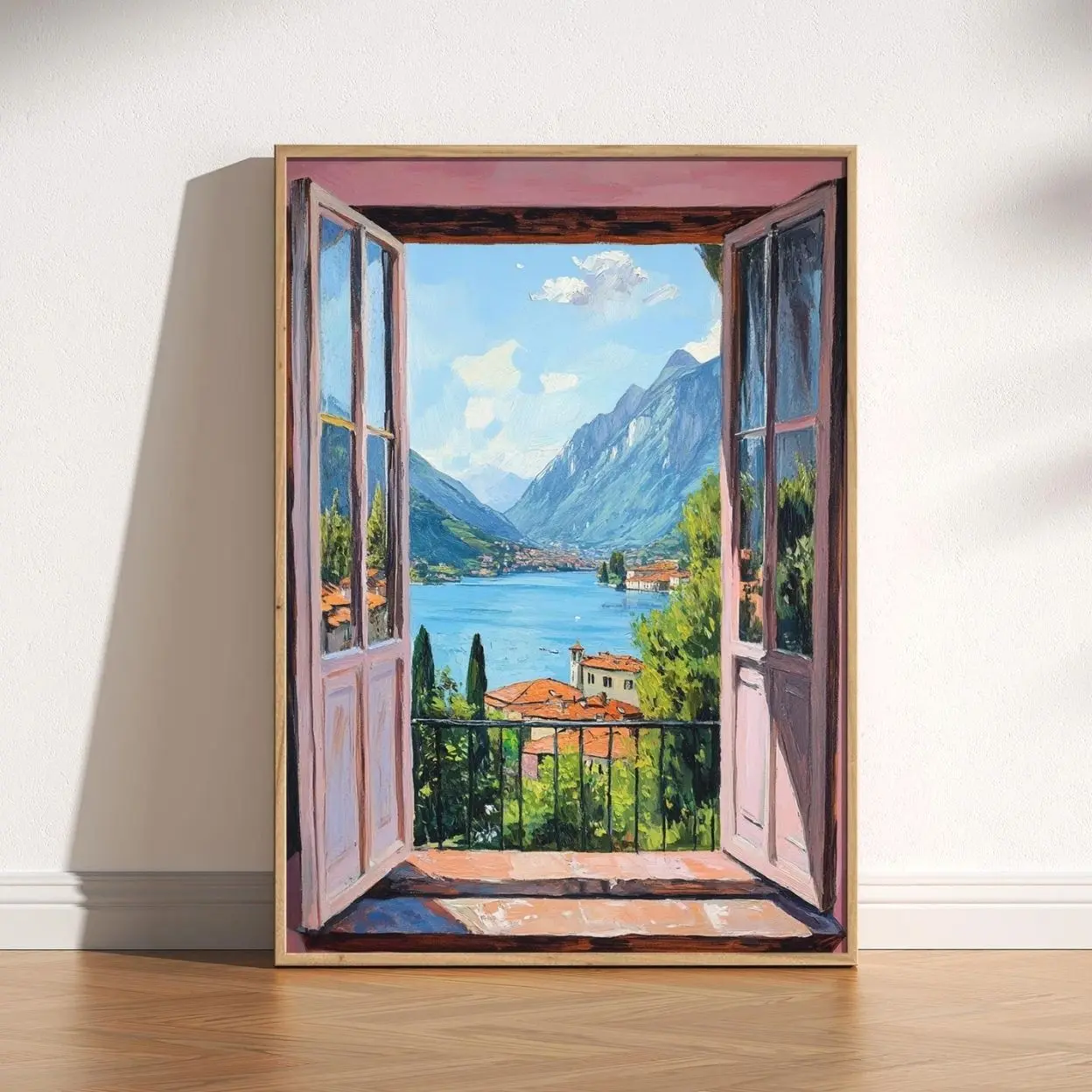 Matisse Inspired Open Window Poster Lake Como Mediterranean Wall Art Print J