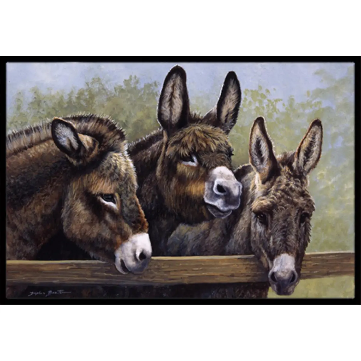 Carolines Treasures Daphne Baxter Donkeys Home Decor Mat - 18x27 in Indoor-Outdoor Area Rug, Patio Rug