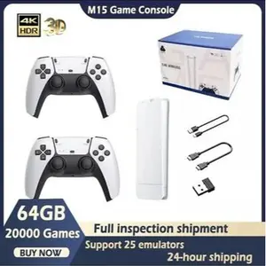 20,000GAMES M15 Stick Mini TV Handheld Game Console with Wireless Gamepads and 64GB Memory Card