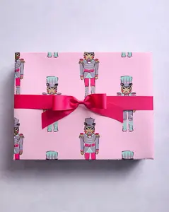 Leopard Nutcrackers - Paper Gift Box - Pink Candy Cane