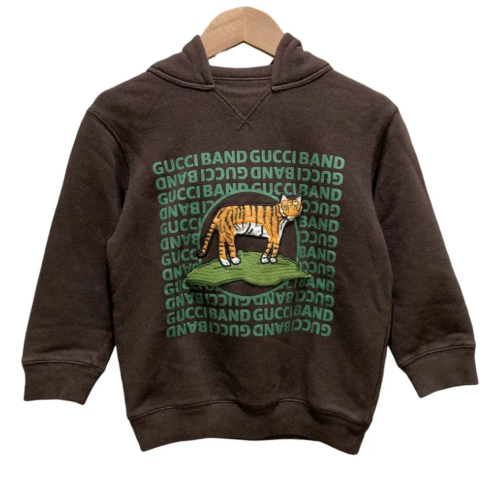 Pre-owned GUCCI Cotton Small Leather Goods Tiger Patch Kids Sweatshirt