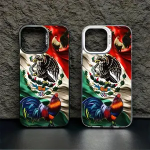 Flag Emblem Rooster Print Phone Case, Durable Protective Case,for iPhone 17/16/15/14/13/12/11 ProMax Plus for Samsung phones,an excellent gift for friend or fans.