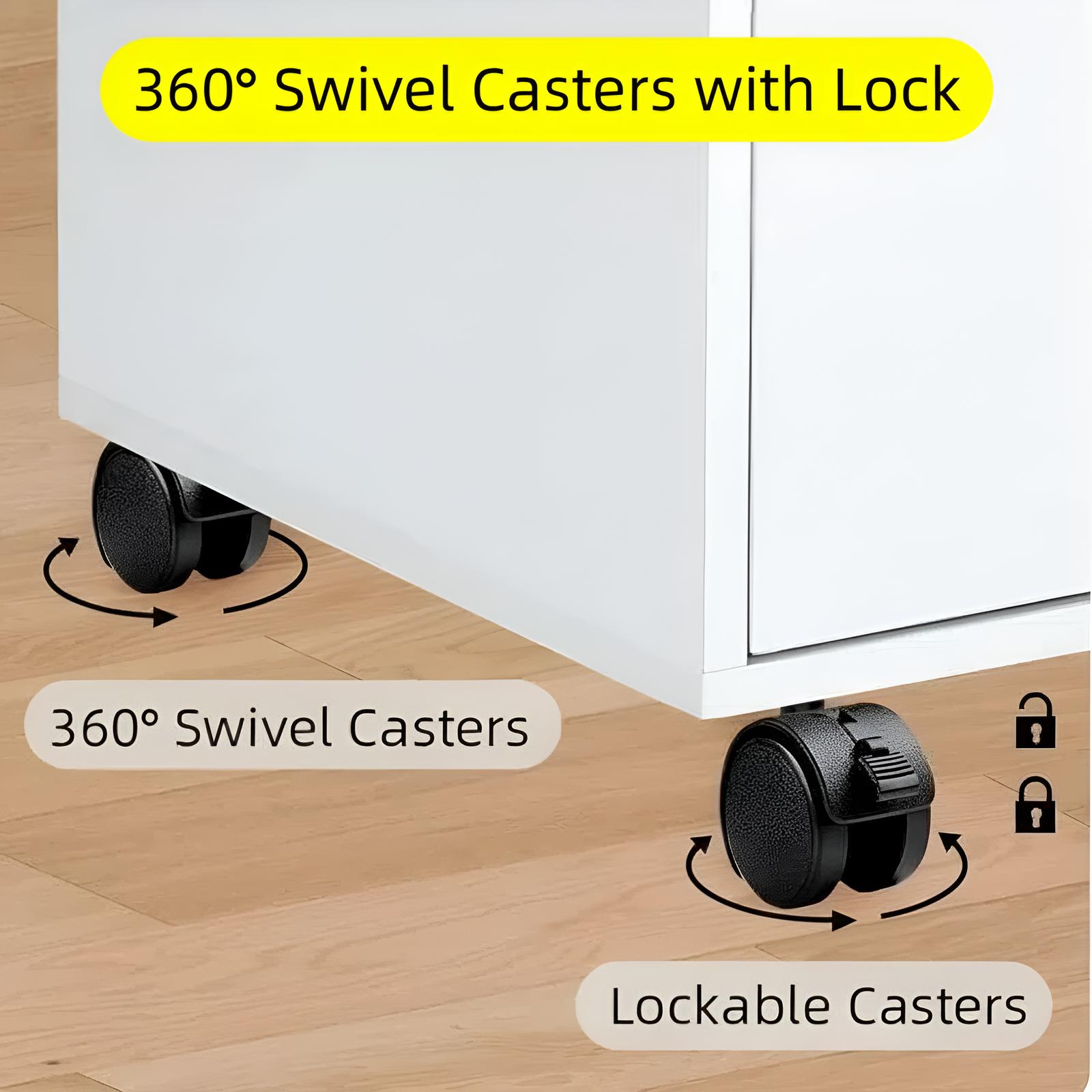 VOWNER 7-Drawer Organizer, Tall Chest of Drawers with Caster Wheels, Alex Drawers File Vanity Storage for Home Office, Bedroom