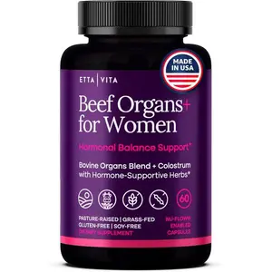 Etta Vita Women’s Primal Beef Organ Supplement – Grass-Fed Ovary, Uterus, Liver, Kidney, Heart & Bone Matrix with Shatavari & Colostrum for Hormone Balance & Vitality – 60 Capsules