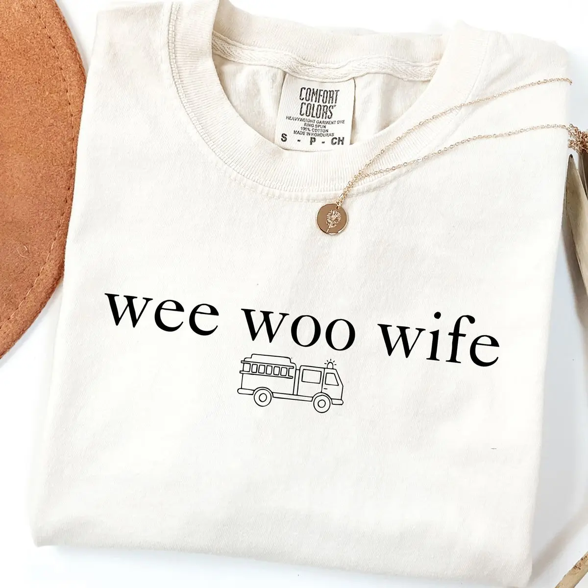 Firefighter Wife Shirt, Funny Wife T-Shirts, Fire Fighter Gift, Firefighter Gifts, Wee Woo Wife Shirt, Sarcastic Shirt For Women, Unisex Casual Graphic T-Shirts