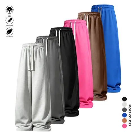 Men's All-Season Loose-Fit Athletic Pants - Deep Pockets, Soft Breathable Fabric, Machine Washable, Street-Style Menswear, Khaki, Machine Washable Men's Pants