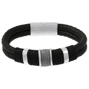 Mistero For Him Double Leather Bracelet w/ Magnetic Clasp