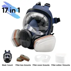 Reusable Anti-Fog Anti-Toxic Face Mask Set, Full Face Respirator with Filter, Gas and Dust Poison Protection, Ideal for Painting, Woodworking, DIY