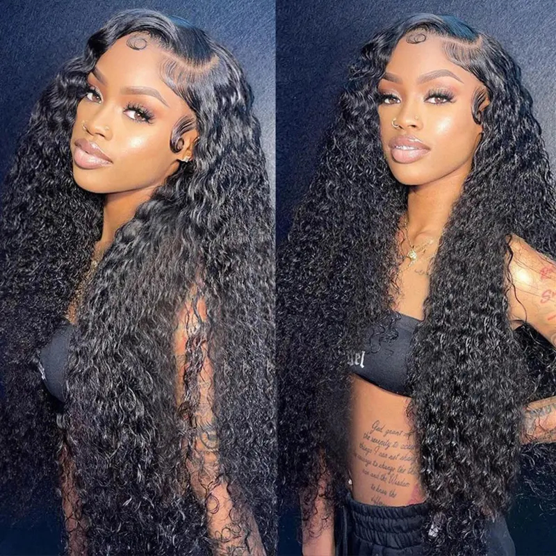 BLING HAIR Female 13x6 Scalplike HD Lace Front Wig, Real Wavy Human Hair Frontlace Wig, Back-to-School Fashion Accessory