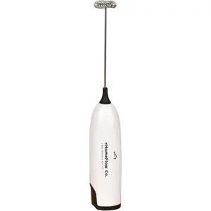 The HomeFlow Co's Handheld Milk Frother, Quick Electric  Maker for Coffee, Latte, Cappuccino, Matcha, Hot , Portable Whisk Mixer  Operated (White)