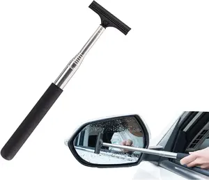Car Rearview Mirror Wiper, Telescopic Squeegee Auto Glass Cleaner, Portable Water Cleaner with Retractable Long Rod, Mini Car Tools, Universal for All Vehicles