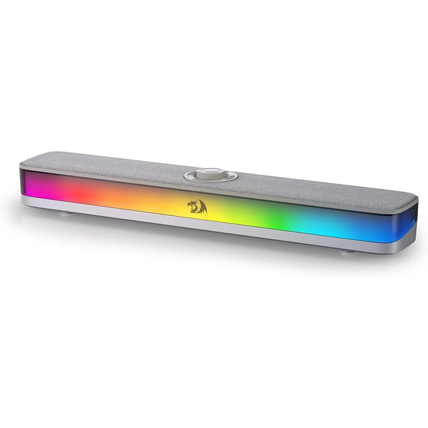 Redragon GS515 RGB 2.0 Channel Stereo Desktop Soundbar Audio, Bluetooth 5.3, Wired USB-C/USB Powered, Lights, Compatible with Tablet & Smartphone, Gray,father'sdaygifts