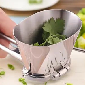 Stainless Steel Manual Herb Chopper for Kitchen Use - Durable Kitchen Tool, Suitable for Chopping Coriander and Other Herbs, Stainless Steel Multi-Function Vegetable Chopper Vanilla Knife Mill Seasoning Manual Coriander Chopper
