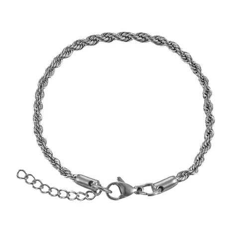 Unisex 3mm Stainless Steel Twisted Rope Braided Chain Bracelet - Durable Metal Coating Wrist Bangle, Men's Accessories, Fashion Costume Jewelry, Bracelets