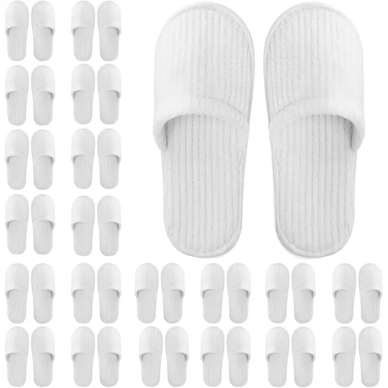 15-20 Pairs Disposable Slippers, Non-Slip Disposable Women Spa Slippers Portable Indoor Slipper for Guests Hotel Home Travel Wedding Salon, Individually Wrapped