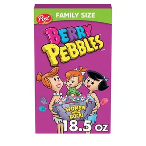 Post Berry Fruity PEBBLES Cereal, Fruity Kids Cereal, 18.5 OZ Box