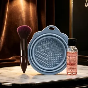 Makeup Brush Cleaning Tool, Foundation Sponge Cleaner, Portable Makeup Brush Cleaning Set, Silicone Bowl + Cleanser + Brushes